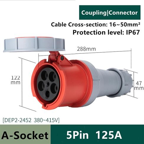 IEC60309 مقبس النشاط الصناعي المضاد للماء 5PIN 125A 380V-415V 3P+E مثبطات FLAME IP67 in Saudi Arabia
