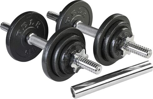 TELK – Adjustable Dumbbell Set – Home Gym Weight Set with Baked Enamel Cast Iron Plates – Space-Saving Free Weights for Strength Training in Saudi Arabia