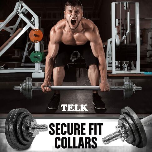TELK – Adjustable Dumbbell Set – Home Gym Weight Set with Baked Enamel Cast Iron Plates – Space-Saving Free Weights for Strength Training in Saudi Arabia