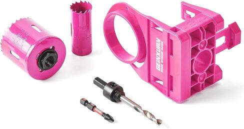 1-3/8" - 1-3/4" Door Lock Installation Kit for Wooden Doors with Guide Template, Carbon Steel Door Lock Hole Saw (Red) in Kuwait