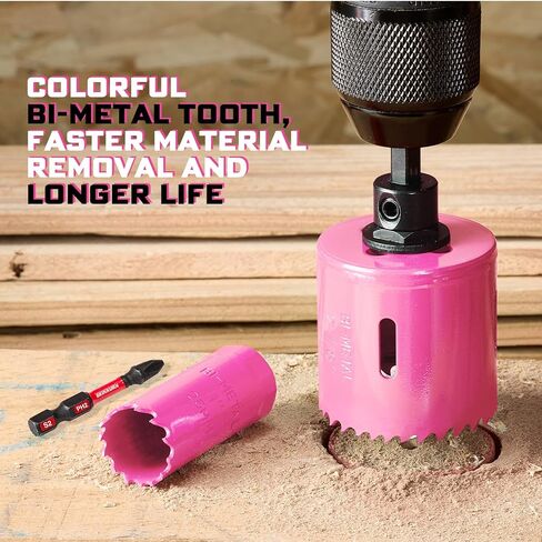 1-3/8" - 1-3/4" Door Lock Installation Kit for Wooden Doors with Guide Template, Carbon Steel Door Lock Hole Saw (Red) in Kuwait