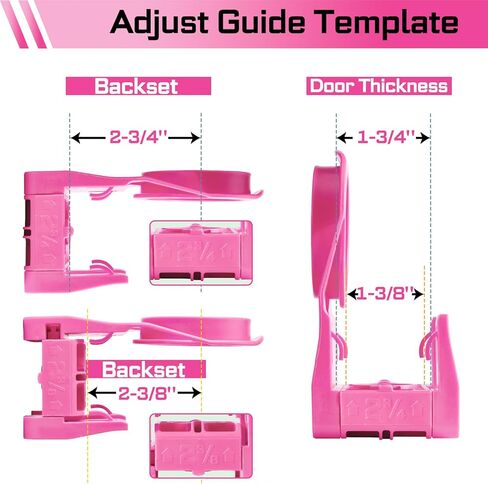 1-3/8" - 1-3/4" Door Lock Installation Kit for Wooden Doors with Guide Template, Carbon Steel Door Lock Hole Saw (Red) in Kuwait