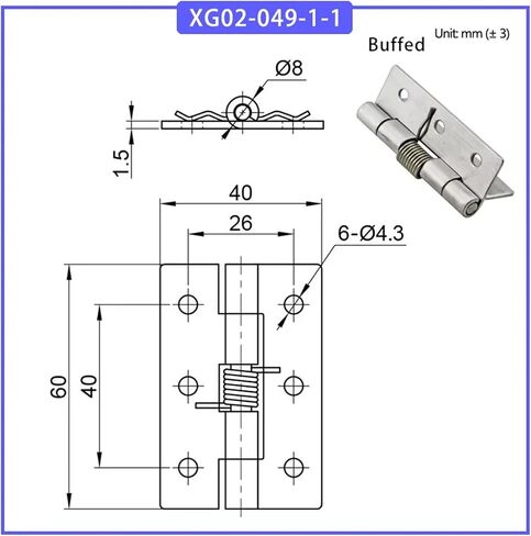 Automatic 304 Stainless Steel Spring Hinge 1Pcs(XG02-049-1-2) in Saudi Arabia