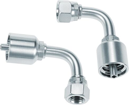 QWORK 10 Pack 1/4" Hydraulic Fittings, 1/4" JIC 37° Female 90 Degree Hydraulic Hose Repair Kit in Kuwait