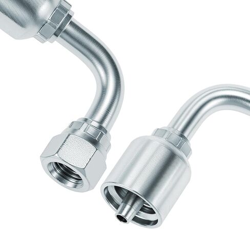 QWORK 10 Pack 1/4" Hydraulic Fittings, 1/4" JIC 37° Female 90 Degree Hydraulic Hose Repair Kit in Kuwait