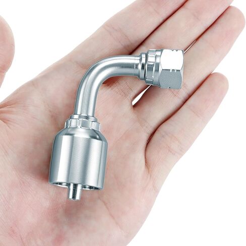 QWORK 10 Pack 1/4" Hydraulic Fittings, 1/4" JIC 37° Female 90 Degree Hydraulic Hose Repair Kit in Kuwait