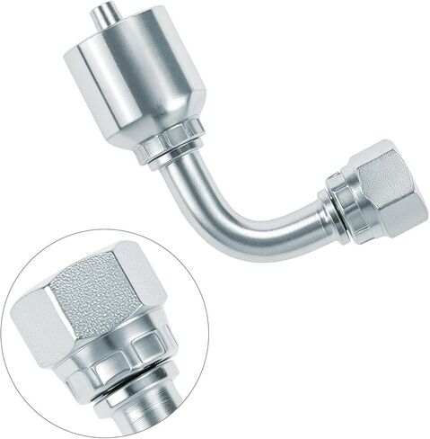 QWORK 10 Pack 1/4" Hydraulic Fittings, 1/4" JIC 37° Female 90 Degree Hydraulic Hose Repair Kit in Kuwait