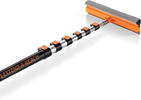 4-12 ft Window Washer Squeegee Kit with Extension Pole (20+ Foot Reach) // Long Handle Squeegee for Window Cleaning & Car Cleaning Multi-Use//Telescopic Professional Window Cleaning Squeegee for Home in Kuwait