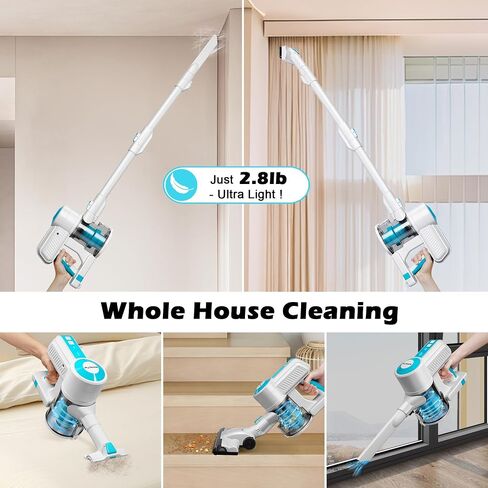 Purkinn Cordless Vacuum Cleaner 18kpa strow Stick Vacuum قابلة لإعادة الشحن مع وضعين ، بطارية 2200mAh ، وقت تشغيل 35 دقيقة ، مكنسة صغيرة باليد للمنزل ، الأرضية الصلبة ، شعر الحيوانات الأليفة ، السيارة ، P8 in Saudi Arabia