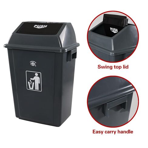 Gainhope 4 حزمة 13 جالون علبة المطبخ الكبيرة ، علبة القمامة البلاستيكية للداخلية أو الخارجية أو التجارية ، رمادية in Kuwait