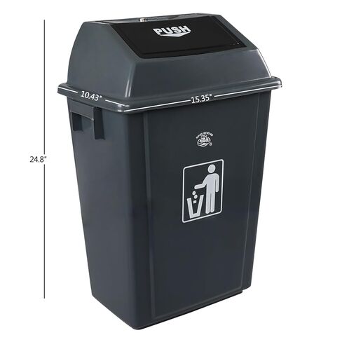 Gainhope 4 حزمة 13 جالون علبة المطبخ الكبيرة ، علبة القمامة البلاستيكية للداخلية أو الخارجية أو التجارية ، رمادية in Kuwait