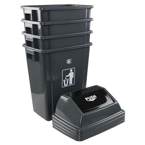 Gainhope 4 حزمة 13 جالون علبة المطبخ الكبيرة ، علبة القمامة البلاستيكية للداخلية أو الخارجية أو التجارية ، رمادية in Kuwait