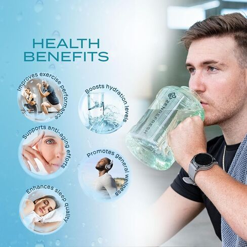 50 Oz Hydrogen Water Bottle, 2025 New SPE/PEM Technology, Large Gym Hydrogen Bottles, Travel Hydrogen Water Bottle Generator With Straw & Additional Cap, USA Brand, Up to 1800 ppb - Black in Saudi Arabia