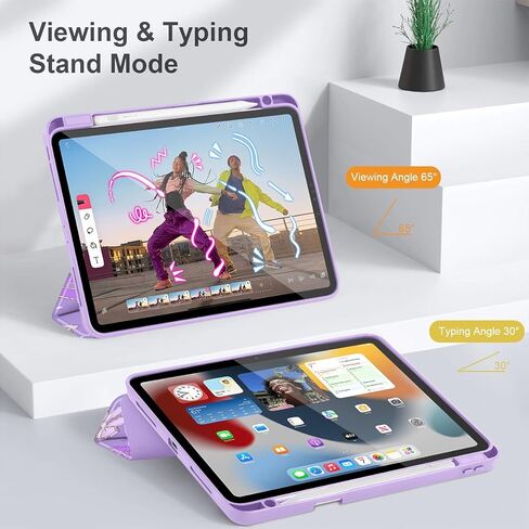 Tuiklol لجهاز iPad 12.9 بوصة حافظة M2 2022 الجيل 6 - حامل قلم رصاص مدمج غطاء مقاوم للصدمات غطاء خلفي شفاف شفاف مناسب لجهاز iPad 12.9 بوصة 2021 2020 2018 Gen 5th/4th/3rd للأطفال والقمر والنجمة in Kuwait