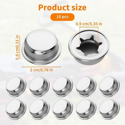 10 PCS 3/8" Push on Pushnut Caps - 3/8" Spring Steel Push Nut Axles Cap, Axle Cap Nut Spring Steel, Truck Nuts Push Nut Axles Caps Washer Cap for Hand Trucks, Lawn Carts, Rolling Bins in Saudi Arabia