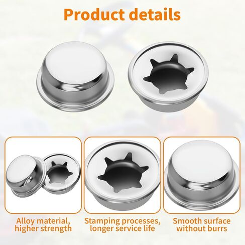 10 PCS 3/8" Push on Pushnut Caps - 3/8" Spring Steel Push Nut Axles Cap, Axle Cap Nut Spring Steel, Truck Nuts Push Nut Axles Caps Washer Cap for Hand Trucks, Lawn Carts, Rolling Bins in Saudi Arabia