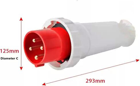 Waterproof White Industrial Connector Plug 4Pin 125A 380V-415V 3P+E IP67 in Saudi Arabia