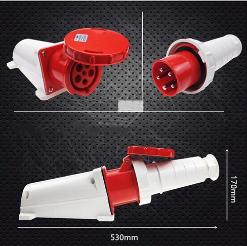 Waterproof Grey Industrial Surface Mounted Socket 5Pin 125A 380V-415V 3P+E IP67 in Saudi Arabia
