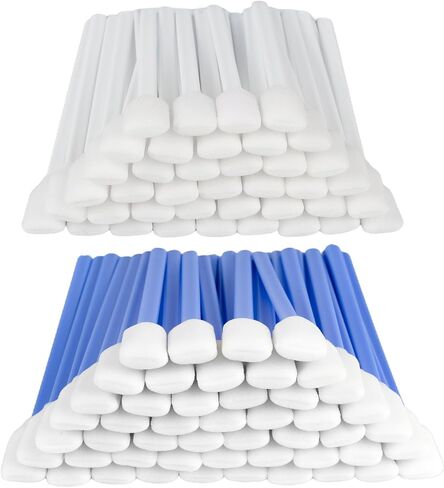 (100 PCS) 5.11" Square Rectangle Foam Cleaning Swab Sticks(50 PCS White+50 PCS Blue) in Saudi Arabia