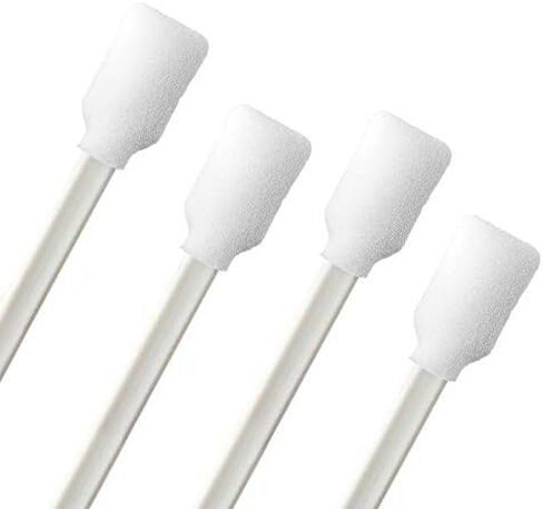 (100 PCS) 5.11" Square Rectangle Foam Cleaning Swab Sticks(50 PCS White+50 PCS Blue) in Saudi Arabia