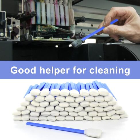 (100 PCS) 5.11" Square Rectangle Foam Cleaning Swab Sticks(50 PCS White+50 PCS Blue) in Saudi Arabia
