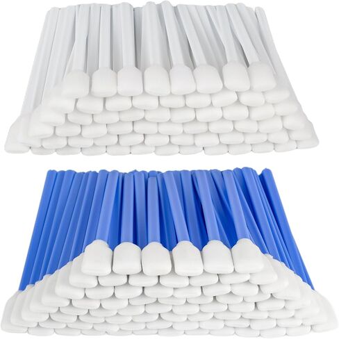 (100 PCS) 5.11" Square Rectangle Foam Cleaning Swab Sticks(50 PCS White+50 PCS Blue) in Saudi Arabia