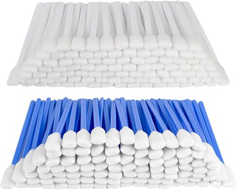 (100 PCS) 5.11" Square Rectangle Foam Cleaning Swab Sticks(50 PCS White+50 PCS Blue) in Saudi Arabia