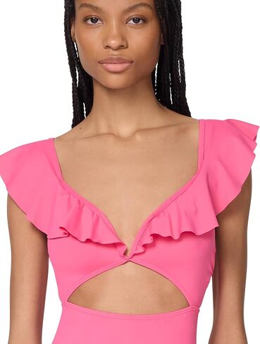 kate spade new york Women's Solid Ruffle V-Wire One Piece in Saudi Arabia