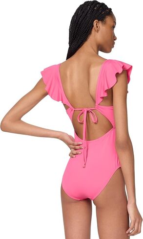 kate spade new york Women's Solid Ruffle V-Wire One Piece in Saudi Arabia