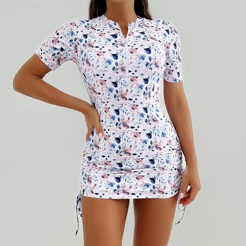 Abafip Women's Short Swimsuit Zip One Piece Swimdress stairing sup With Sight Warkring in Kuwait