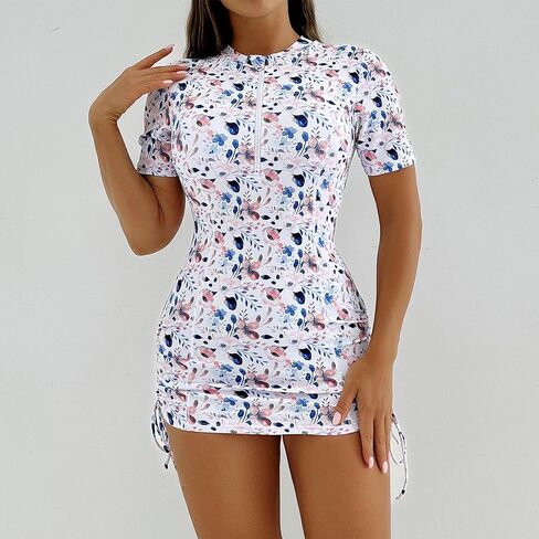 Abafip Women's Short Swimsuit Zip One Piece Swimdress stairing sup With Sight Warkring in Kuwait
