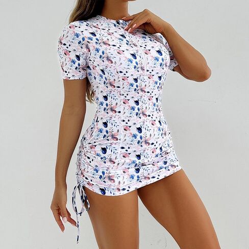Abafip Women's Short Swimsuit Zip One Piece Swimdress stairing sup With Sight Warkring in Kuwait
