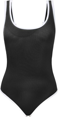 American Trends Ribbed One Piece Swimsuit Women, Modest Bathing Suit, Full Coverage Swim Suits for Women 2025 in Saudi Arabia