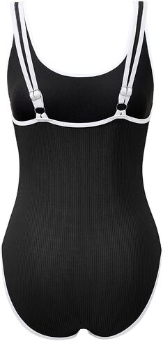 American Trends Ribbed One Piece Swimsuit Women, Modest Bathing Suit, Full Coverage Swim Suits for Women 2025 in Saudi Arabia
