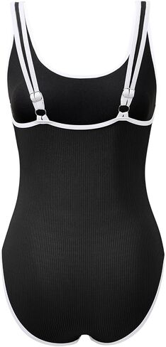 American Trends Ribbed One Piece Swimsuit Women, Modest Bathing Suit, Full Coverage Swim Suits for Women 2025 in Saudi Arabia