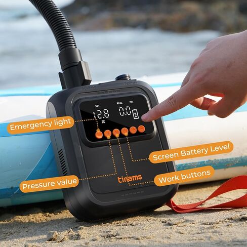 مضخة SUP عالية الضغط 20PSI مع الإغلاق التلقائي ، بطارية 13500 مللي أمبير في الساعة وطاقة سيارة 12V ، مضخة هواء محمولة لألواح التجديف ، الزوارق ، المطاطية in Saudi Arabia