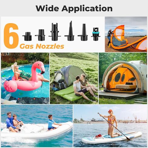 مضخة SUP عالية الضغط 20PSI مع الإغلاق التلقائي ، بطارية 13500 مللي أمبير في الساعة وطاقة سيارة 12V ، مضخة هواء محمولة لألواح التجديف ، الزوارق ، المطاطية in Saudi Arabia