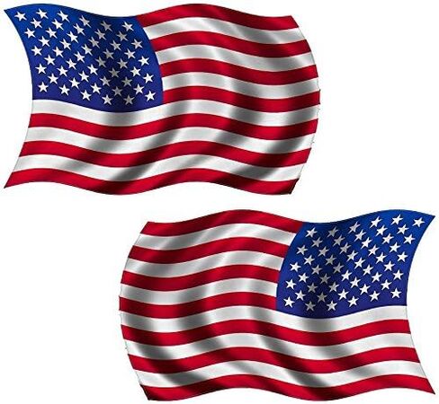 2-3" x 1.8" American US United States Flag Decal Waving Set USA Sticker Car Bumper Window car RL in Saudi Arabia