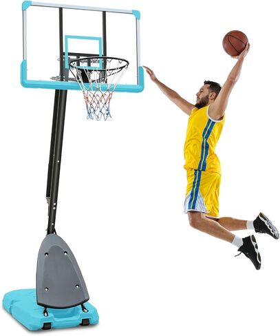 Portable Basketball Hoop Height Adjustable 5.6-10FT Indoor Outdoor Basketball Goal System with Shatterproof Backboard for Kids/Adults in Saudi Arabia