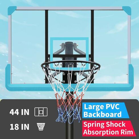 Portable Basketball Hoop Height Adjustable 5.6-10FT Indoor Outdoor Basketball Goal System with Shatterproof Backboard for Kids/Adults in Saudi Arabia
