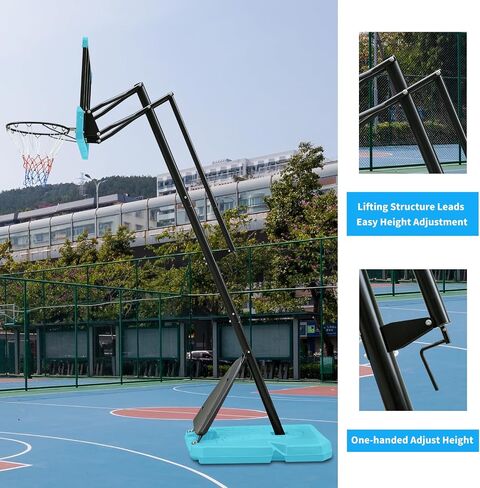 Portable Basketball Hoop Height Adjustable 5.6-10FT Indoor Outdoor Basketball Goal System with Shatterproof Backboard for Kids/Adults in Saudi Arabia