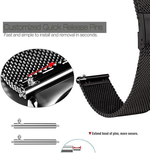 Compatible for Plaud NotePin Wristband, 2-Pack Stainless Steel Metal Mesh Bands Replacement Straps for Plaud AI Notepin Wristband in Saudi Arabia