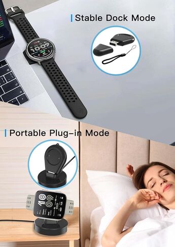 شاحن مغناطيسي 2-in-1 لـ Amazfit Bip 6/AmazFit النشط 2 مربع/نشط 2-قفص الشحن المغناطيسي القابل للفصل بين السفر مع كابل شاحن USB لـ AmazFit Bip6/AmazFit النشط 2 مربعًا/نشطًا 2 in Kuwait
