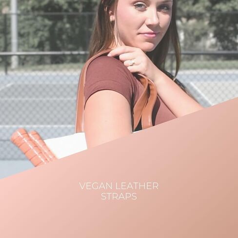 حقائب المخلل لطيف للنساء | Canvas و Vegan Leather Pickle Ball Bag Bag مع 2 جيوب تغطية للمجاذيف | 15 "x12" x5 "حقيبة حمل متوسطة مع جيب مجداف in Saudi Arabia