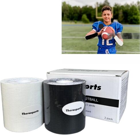 2 Rolls 32.8 Feet Turf Tape Football Black and White (4 inch) in Saudi Arabia