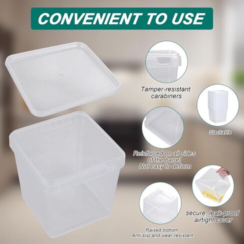 101 أوقية مربعة مربعة حاويات لذيذة سميكة إضافية مع أغطية ، خالية من BPA ، فريزر وميكروويف آمنة لتخزين الأطعمة ، قابلة لإعادة الاستخدام ، الإعدادية للوجبات ، والإخراج ، لوازم المطاعم (8 أجهزة كمبيوتر) in Saudi Arabia
