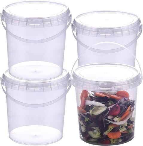 SHPii 48 oz Ice Cream Tub with Lid, Tamper Proof, BPA Free, Freezer and Microwave Safe Food Storage Container, Reusable Airtight Container, Leak Proof Tub for Snacks Deli Fruits, Drinks.(10 pack) in Saudi Arabia