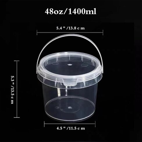 SHPii 48 oz Ice Cream Tub with Lid, Tamper Proof, BPA Free, Freezer and Microwave Safe Food Storage Container, Reusable Airtight Container, Leak Proof Tub for Snacks Deli Fruits, Drinks.(10 pack) in Saudi Arabia