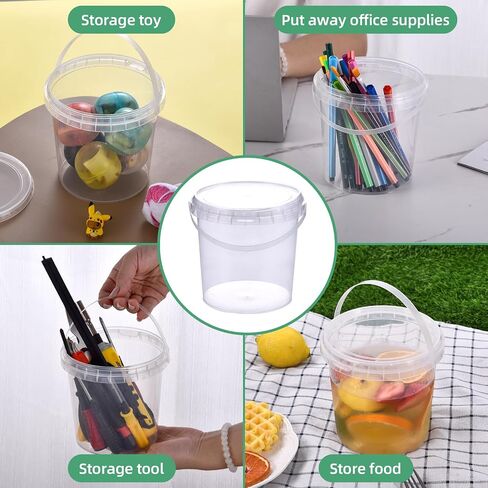 SHPii 48 oz Ice Cream Tub with Lid, Tamper Proof, BPA Free, Freezer and Microwave Safe Food Storage Container, Reusable Airtight Container, Leak Proof Tub for Snacks Deli Fruits, Drinks.(10 pack) in Saudi Arabia