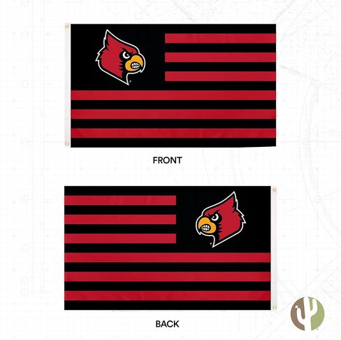 Desert Cactus University of Louisville UL Flag - 3 x 5 Feet Cardinals Banner, Indoor/Outdoor Durable Fabric, 100% Polyester Design (Style Nation) in Saudi Arabia